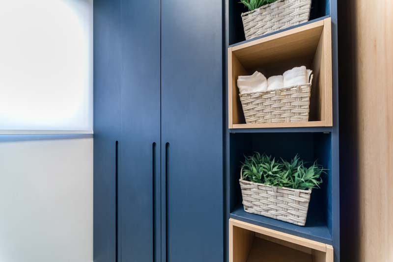 Armários em mdf azul marinho